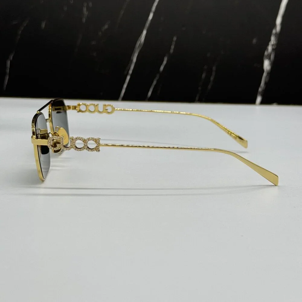 NEW GUCCI SUNGLASSES GOLD UNISEX EYEWEAR GUCCI GG1804S 001